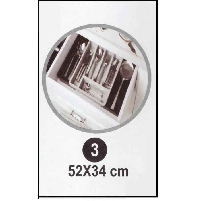 Kayar Kaşıklık Organizeri - 3 Aşamalı Sürgülü - Sağ Sol Açılır