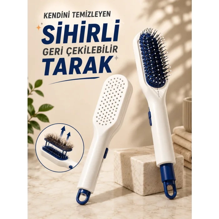 KENDİNİ TEMİZLEYEN SİHİRLİ GERİ ÇEKİLEBİLİR TARAK