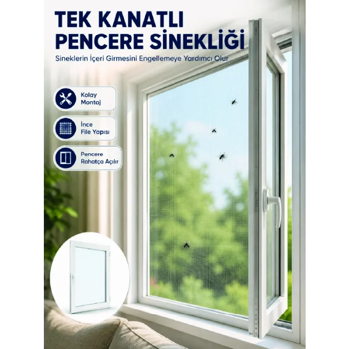 Kesilebilir Pencere Sinekliği Cırt Bantlı Sinek Koruma Filesi