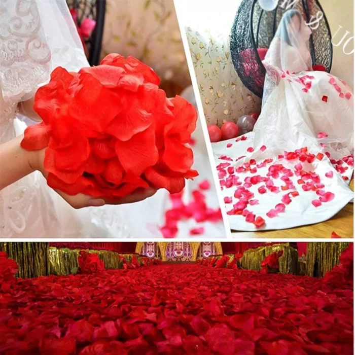 Kırmızı Renk Gül Yaprağı Şekilli Konfeti – 10 Paket 1000 Adet (5047)