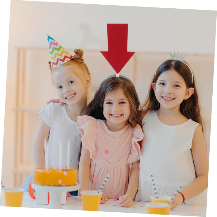 Kişiselleştirilebilir Ok Taç – Üzerine Yazı Yazılabilen Parti Tacı Kırmızı Renk (5047)