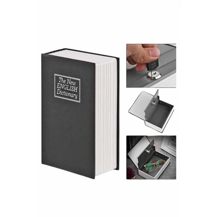 Kitap Görünümlü Gizli Kasa Büyük Boy Anahtarlı Kilitli Para Kasası