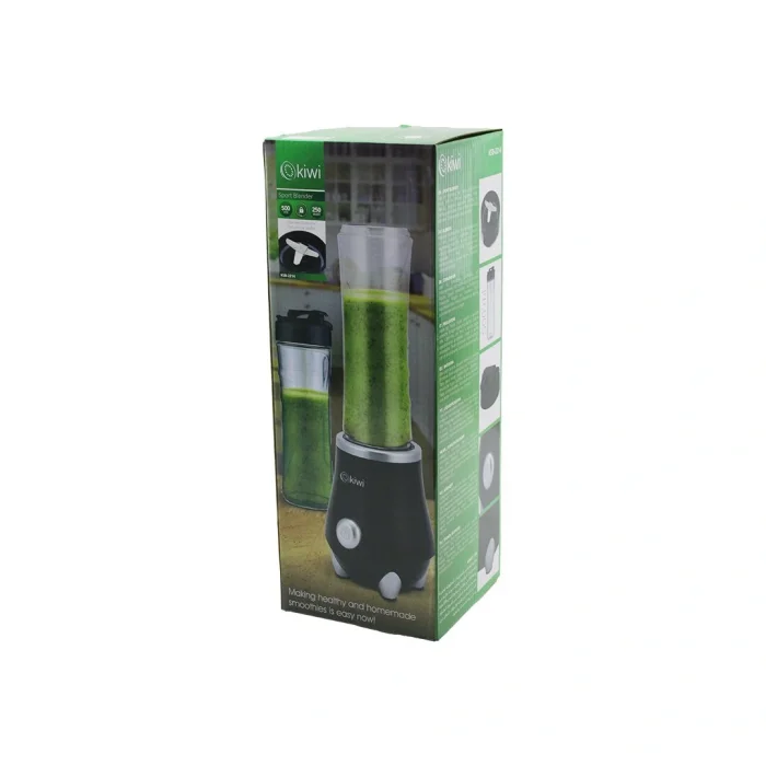KİWİ KSB-2214 STANDLI BLENDER 250W 500MLPASLANMAZ ÇELİK BIÇAK 2İN1 ŞİŞE=BLENDER HAZNE- MATARA=TAŞIMA KULPLU (5047)