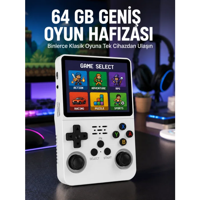 Klasik Oyun Konsolu 64 Bit İşlemci ve Çift Kart Girişi Özellikli Yeni Nesil