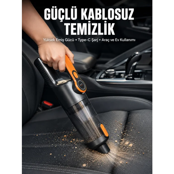 Kompakt Kablosuz Süpürge Güçlü Çekiş ve Düşük Ses Seviyesi