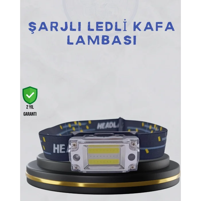 Kompakt LED Kafs Feneri USB Şarjlı Manyetik 2 Işık Modlu 215 Lümen