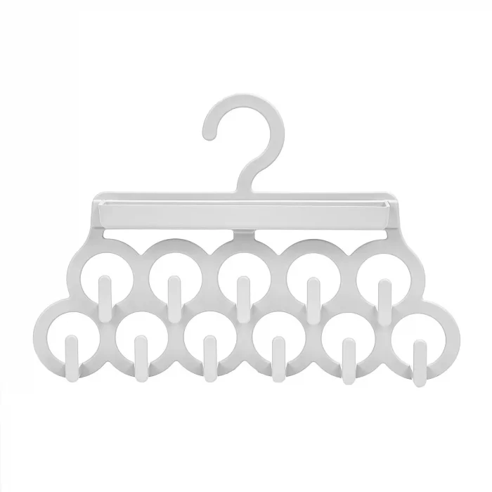 Kravat ve Şal Askısı - Takı ve Aksesuar Düzenleyici Askı - Beyaz