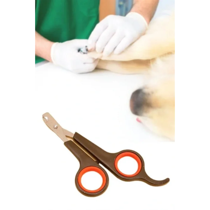 Küçük Çelik Uçlu Kedi Köpek Evcil Hayvan Tırnak Makası Pati Bakım Aleti Ergonomik Kaymaz Sap (5047)