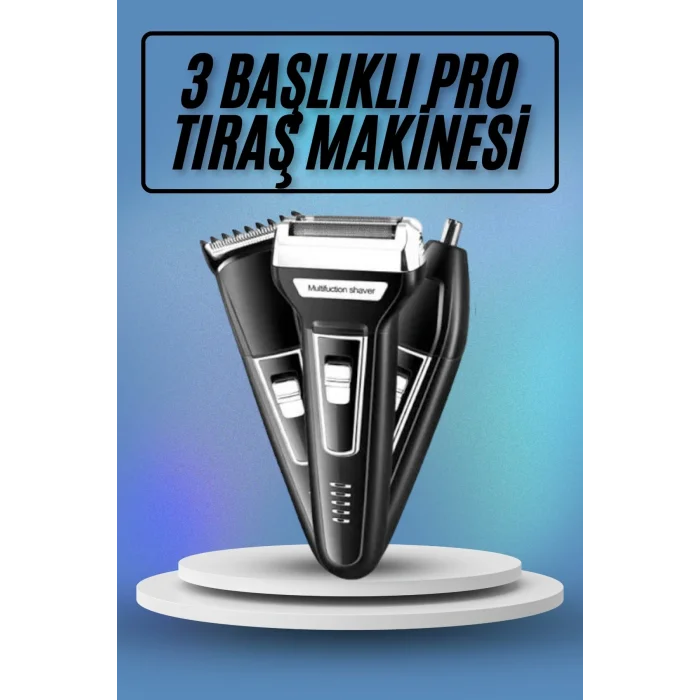 Kulak Burun Kıl Kesme Ense Yanak Tıraş Seti 3 Başlıklı Profesyonel
