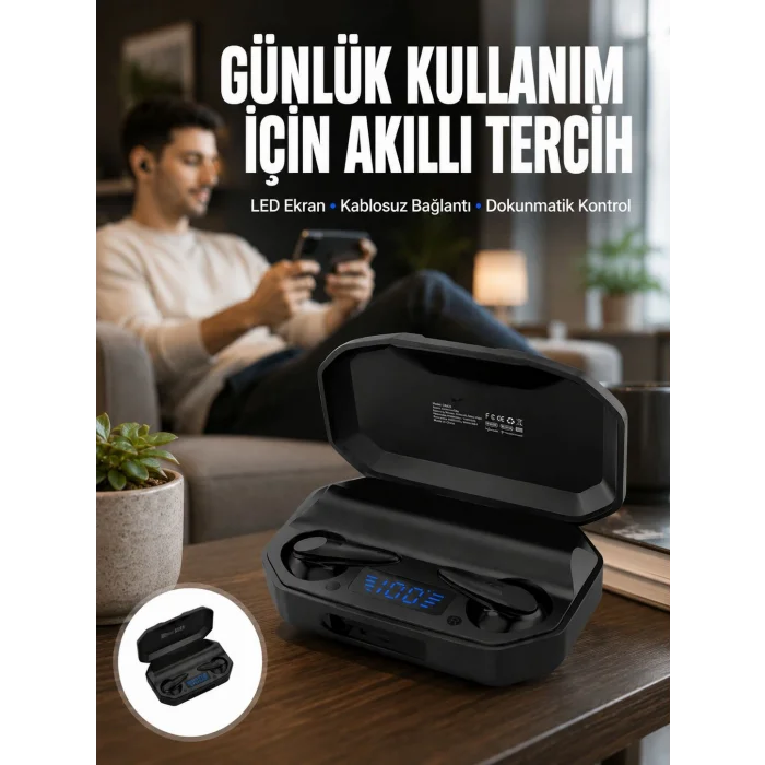 Kulak İçi Bluetooth Kulaklık Rgb Işıklı Çift Mikrofonlu iOS/Android Uyumlu BT 5.2 Yeni Nesil