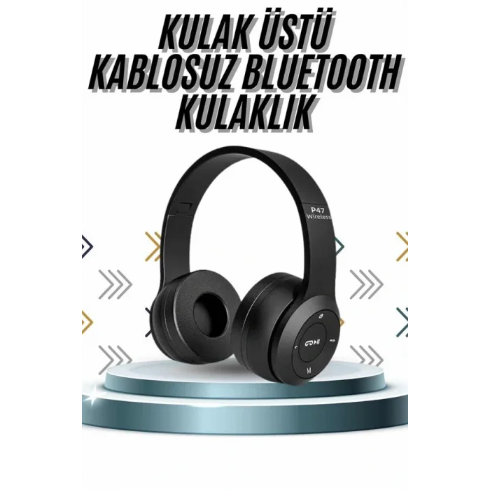 Kulak Üstü Bluetooth Kulaklık Yüksek Ses Kaliteli Ayarlanabilir