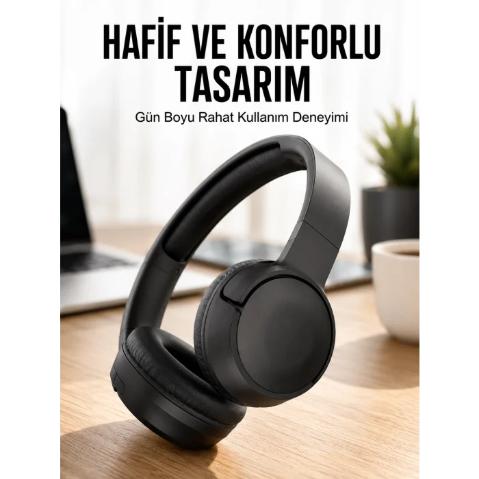 Kulak Üstü Kablosuz Bluetooth Kulaklık Gürültü Önleyici Uzun Şarj Süreli