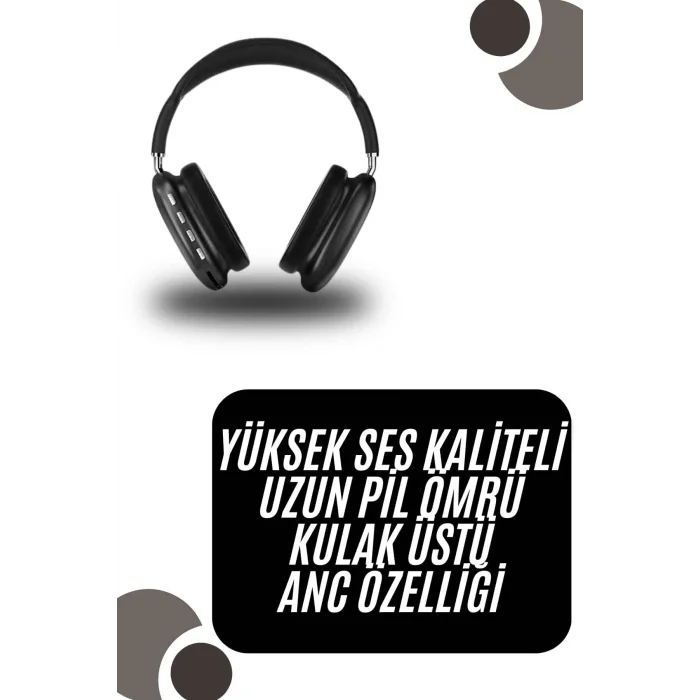 Kulak Üstü Kablosuz Bluetooth Kulaklık Yumuşak Süngerli SD Kart Girişli