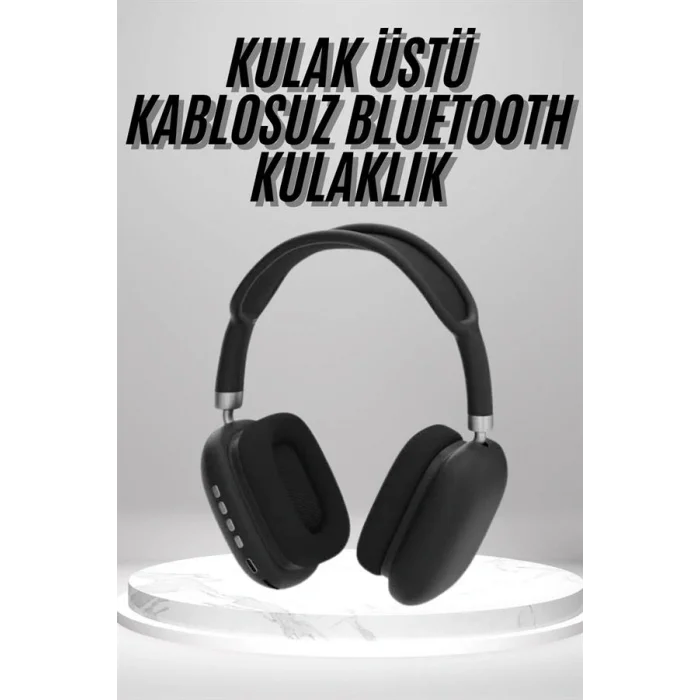 Kulak Üstü Kablosuz Bluetooth Kulaklık Yumuşak Süngerli SD Kart Girişli