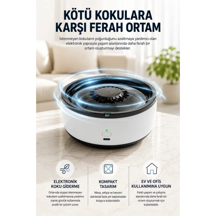 Küllük Duman Giderici Temizlenebilir Elektronik Pilli