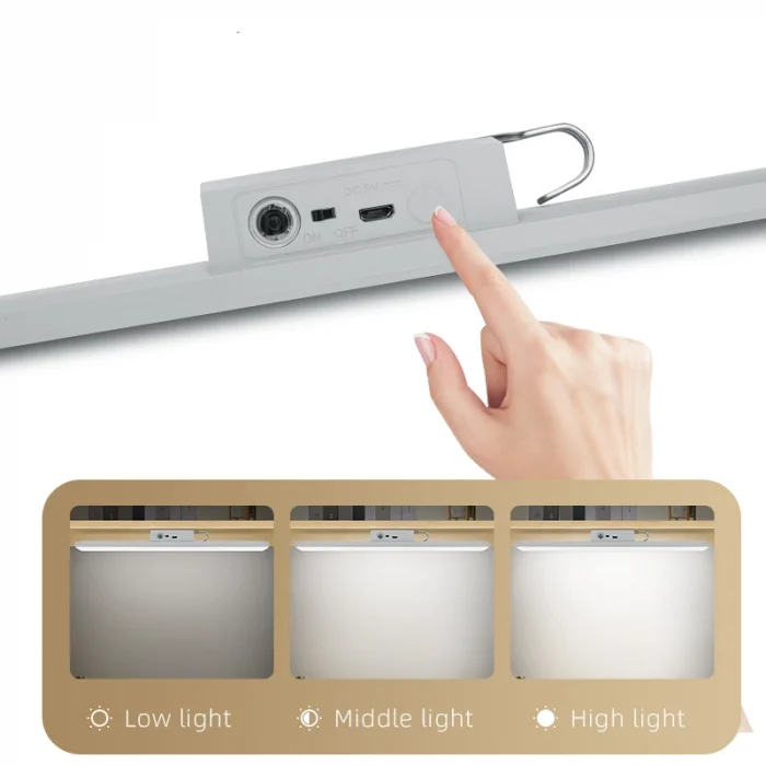 KUMANDALI - ZAMAN - IŞIK GÜCÜ AYARLI METAL ASKILI - USB ŞARJLI LAMBA FENER 20SMD LED (5047)