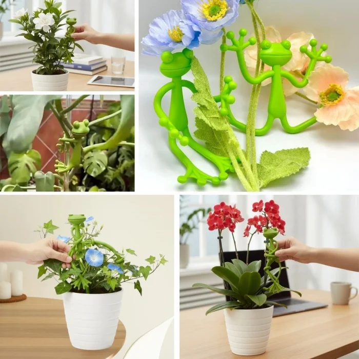 Kurbağa Şeklinde Bitki Sabitleyici – Bahçe ve İç Mekan Bitkileri İçin Dal ve Gövde Destek Aparatı, Çok Amaçlı Bitki Tutucu Klips (5047)