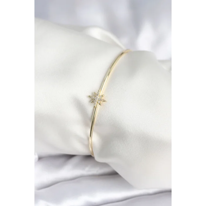 Kutup Yıldızı Figür Pirinç Gold Renk Kadın Bileklik