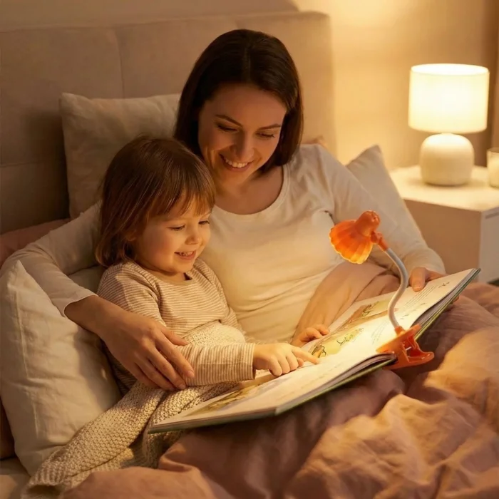 Lale Model Mandallı LED Kitap Okuma Lambası – Kıvrılabilir Esnek Gövdeli, Taşınabilir Gece Lambası &amp; Masaüstü Okuma Işığı (5047)