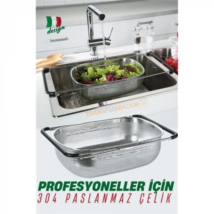 Lavabo Süzgeci Ayarlanabilir Kevgir 304 Paslanmaz Çelik 721523