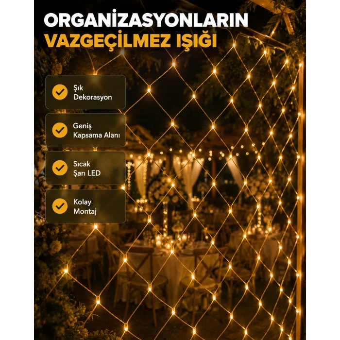 LED Ağ Işık Dekoratif File Aydınlatma Balkon Oda ve Bahçe Süsleme Yeni Nesil