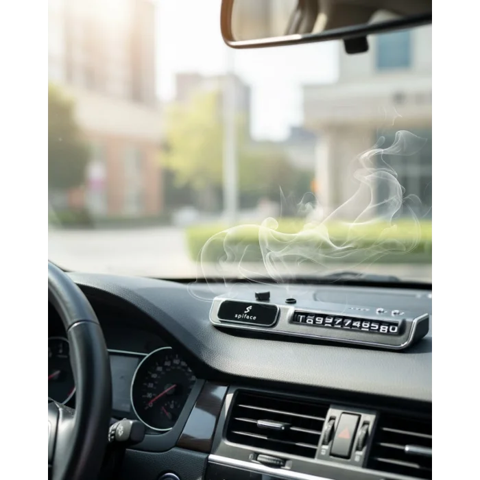 LED Işıklı Araç Ön Cam Telefon Numarası Gösterme Aparatı + 3 Seviyeli Hava Nemlendirici