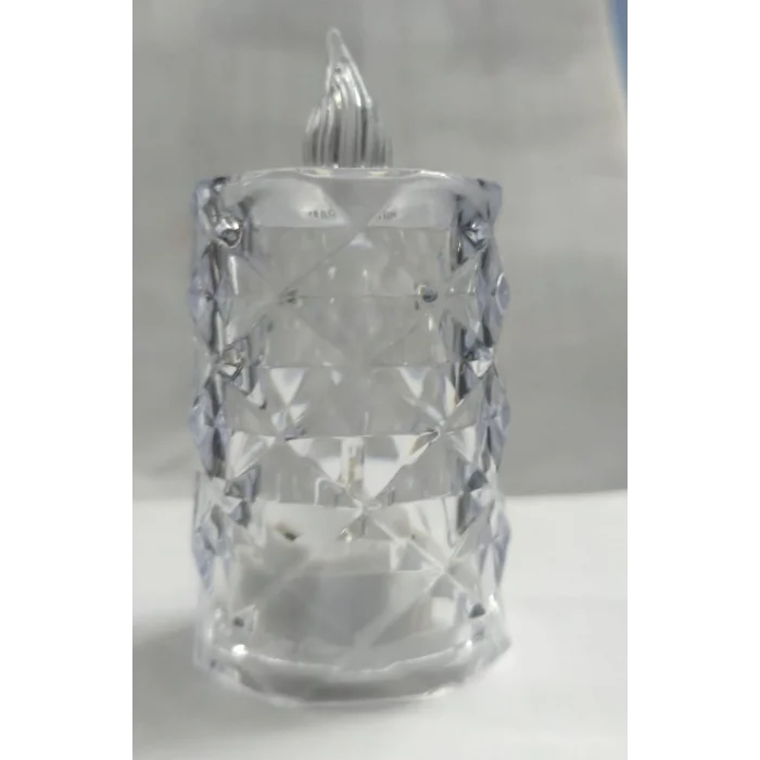 Led Mum Şeffaf Kristal LED Mum Pilli Alevsiz Çay Mumu Düğün Doğum Günü Ortam Işığı