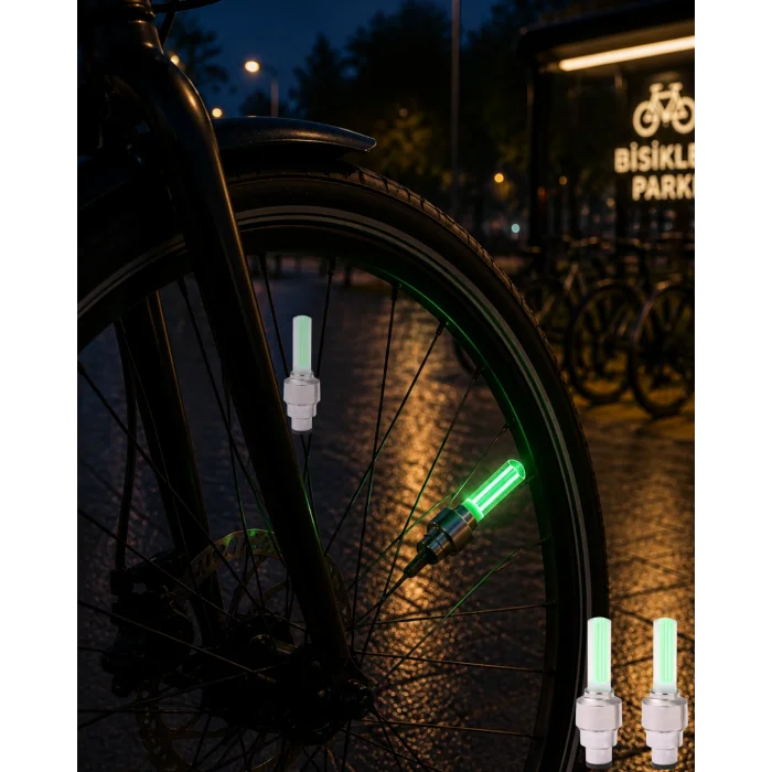 LED Sibop Lambası Bisiklet Motor Araba Jant Işığı 2li Set