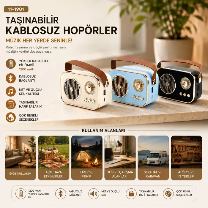 M4 PORTABLE WİRELESS HOPARLÖR - SPEAKER IŞIKLI USB ŞARJLI RENKLİ KASA - BRONZ ÇERÇEVEUSB - DC 5V - TF (5047)