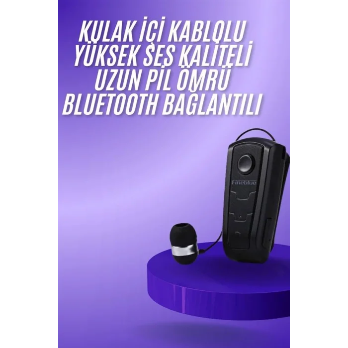 Makaralı Bluetooth Kulakiçi Yaka Kulaklığı Kablosuz Kulaklık