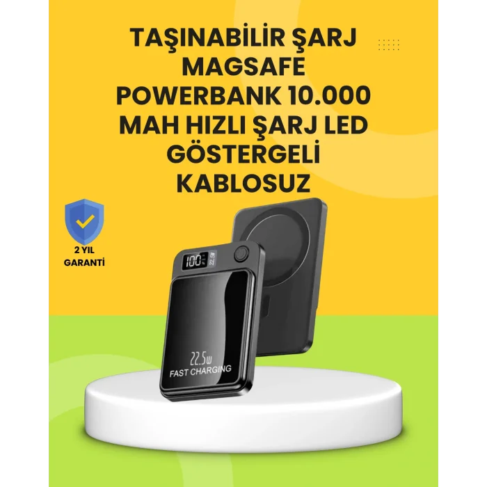 Manyetik ve Hızlı Kablosuz Şarj Güç Bankası Powerbank