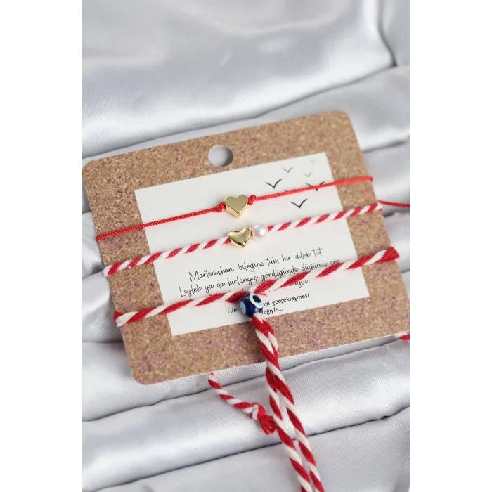 Marteniçka Bileklik 3lü Minimal Kalp Model