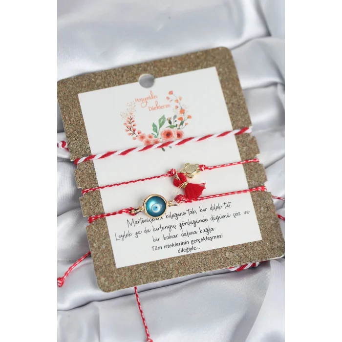 Marteniçka Bileklik 3lü Püsküllü ve Nazarlı Model