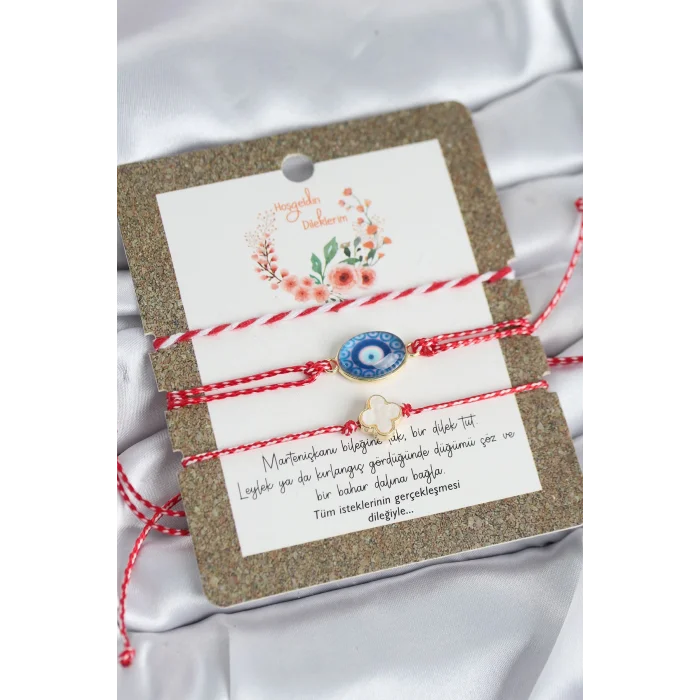 Marteniçka Bileklik 3lü Yonca ve Nazarlı Model