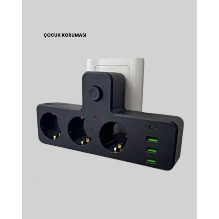 Masa Üstü Çoklu Priz USB ve Type-C Çıkışlı Güç Dağıtıcı