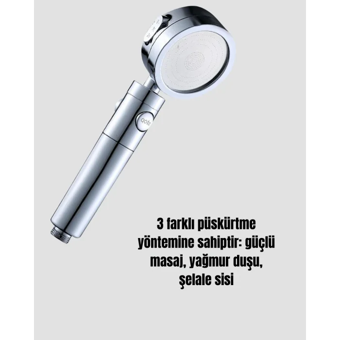 Masaj ve Yağmur Modlu Su Tasarruflu Duş Başlığı