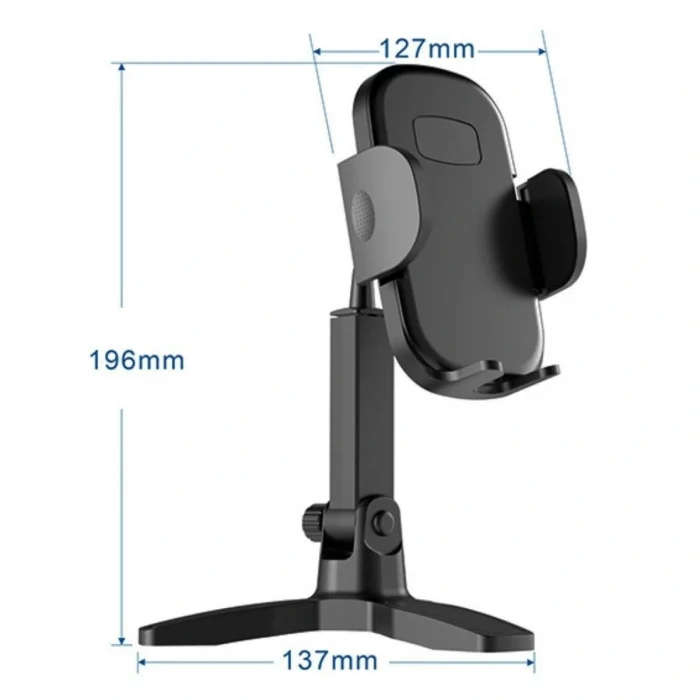 Masaüstü Telefon Standı 360 Derece Dönebilen Başlıklı Ayaklı Telefon Tripodu (5047)