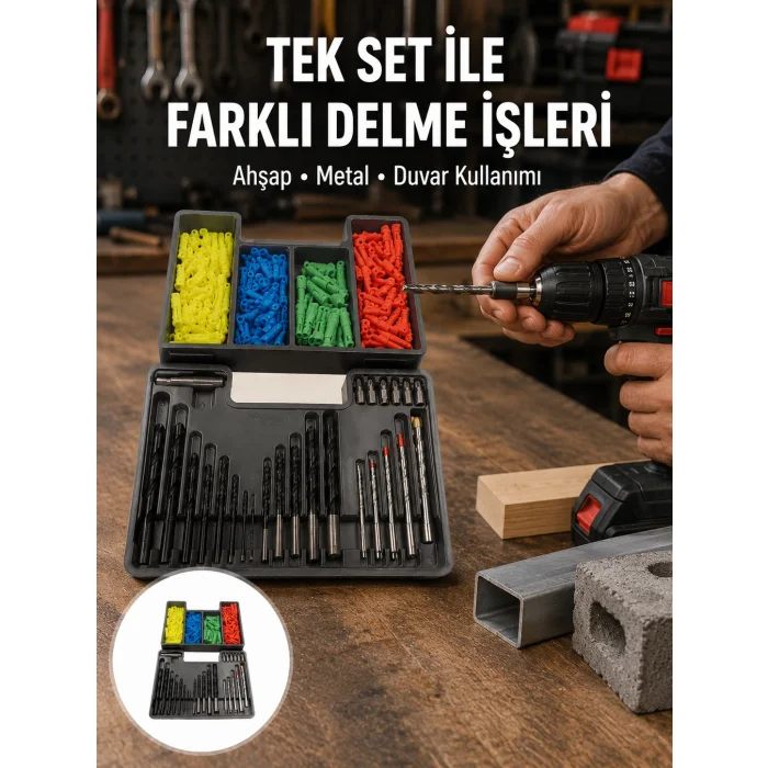 Matkap Ucu Seti Organizerli Çok Amaçlı Delme Uçları Yeni Nesil
