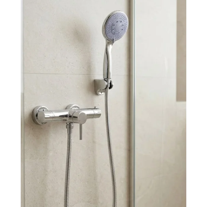 Mavi 4 Fonksiyonlu El Duşu Başlığı Seti Spiral Hortum ve Duş Askısı