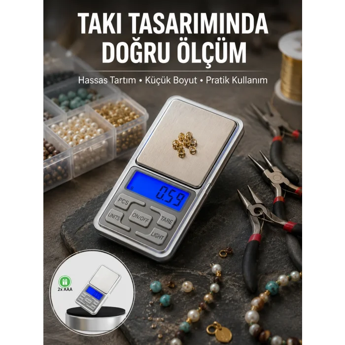 Mavi Işıklı LCD Ekranlı Hassas Tartı Terazisi Yeni Nesil