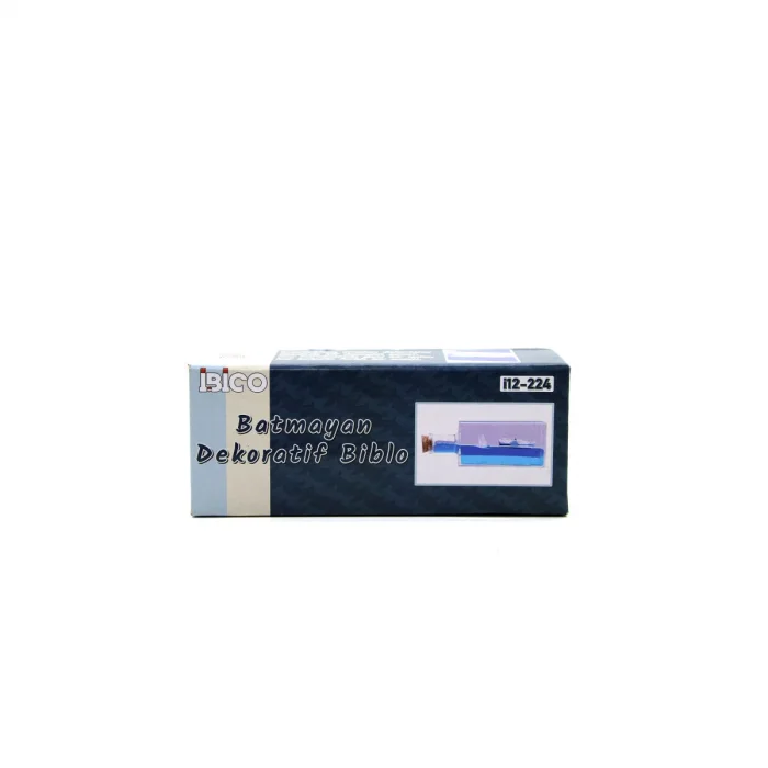 MAVİ SU GEMİ - ADA DİKDÖRTGEN MİKA ŞİŞE YÜZEN BATMAYAN DEKORATİF BİBLO AKVARYUM 4.2X6.4X17CM (5047)