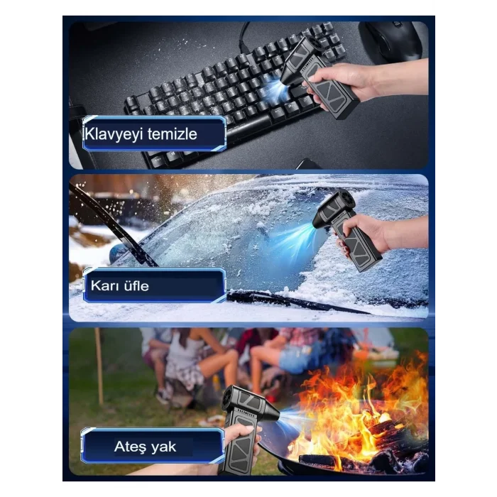 Mega Turbo Üfleyici Elektrikli Şiddetli Fan Hava Kompresör 130.000RPM Mangal Barbekü Fanı (5047)