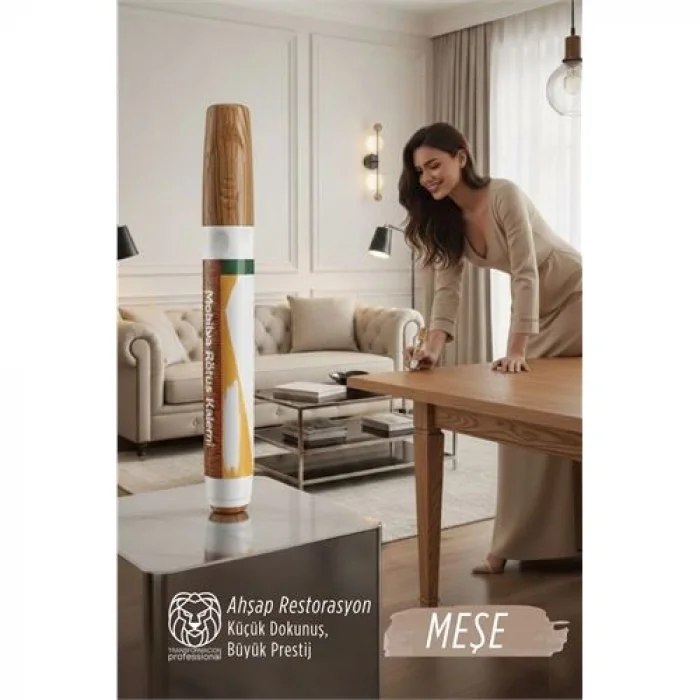 Meşe Renk Mobilya Rötüş Kalemi – Ahşap Çizik Giderici & Restorasyon Kalemi (Meşe/Oak)