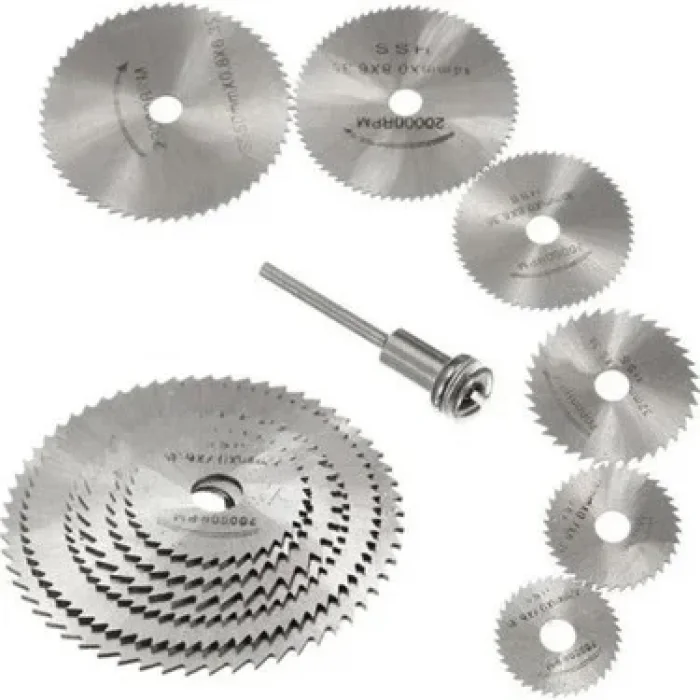 Metal 6 Parça Mini Matkap Ucu Ahşap Kesme Yuvarlak Çelik  Disk Testere Seti Kiti