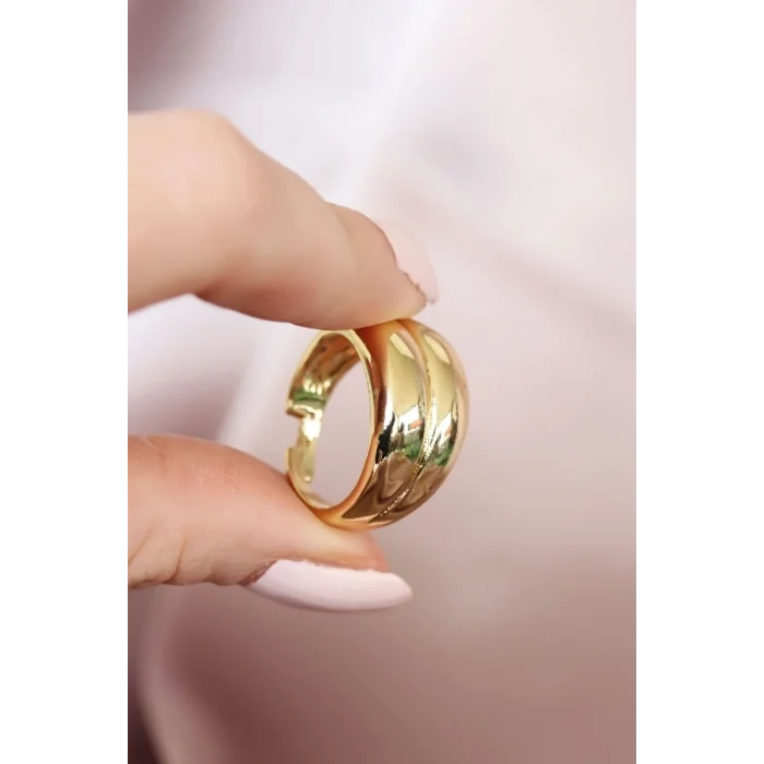 Metal Gold Renk Ayarlamalı Kadın Yüzük