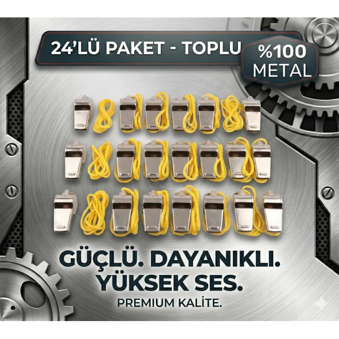 Metal Ipli Hakem ve Deprem Düdüğü (24lü)