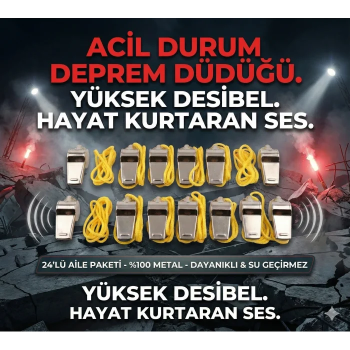 Metal Ipli Hakem ve Deprem Düdüğü (24lü)