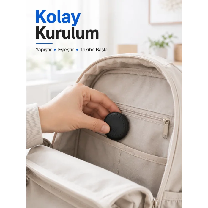 Mini Akıllı Takip Cihazı 2 Yıl Pil Ömrü Android iOS Uyumlu Çanta Araç Valiz Takip Aparatı