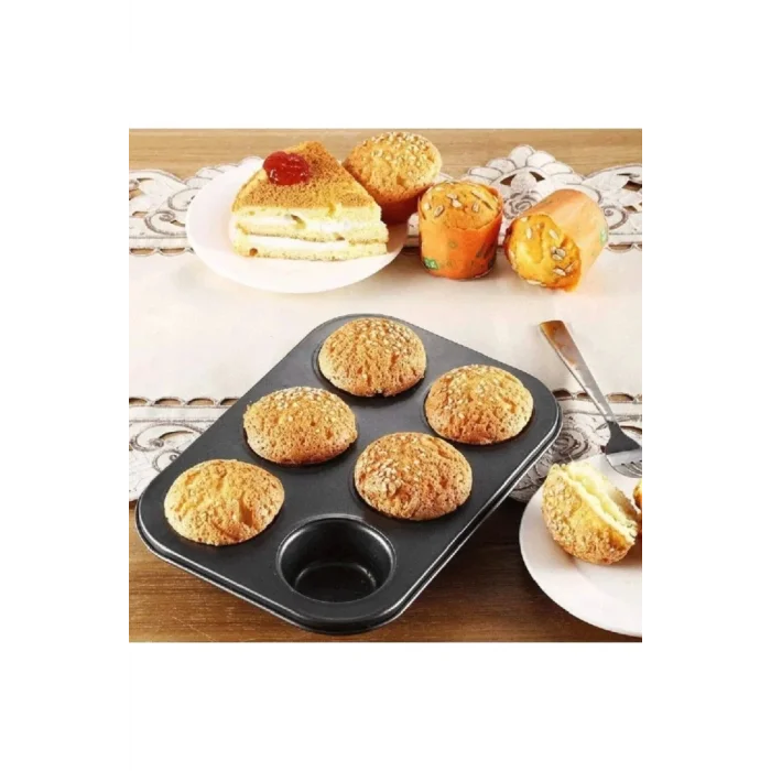 Mini Çocuklar İçin Cupcake Fırın Kalıbı 6 Büyük Bölmeli Muffin Kek Kalıbı