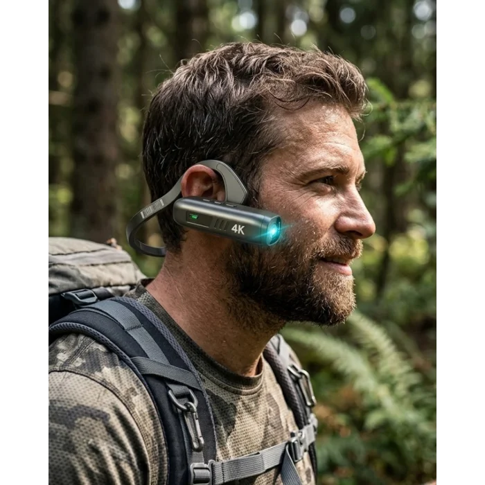 Mini Giyilebilir Vlog Kamera WiFi Uygulama Kontrol 4K Video Kayıt